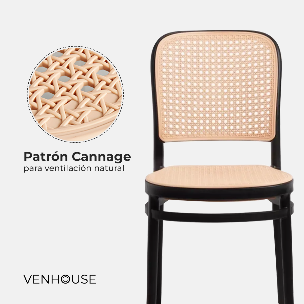 Pack 4 Silla Comedor Polipropileno Lombardía Venhoouse-4