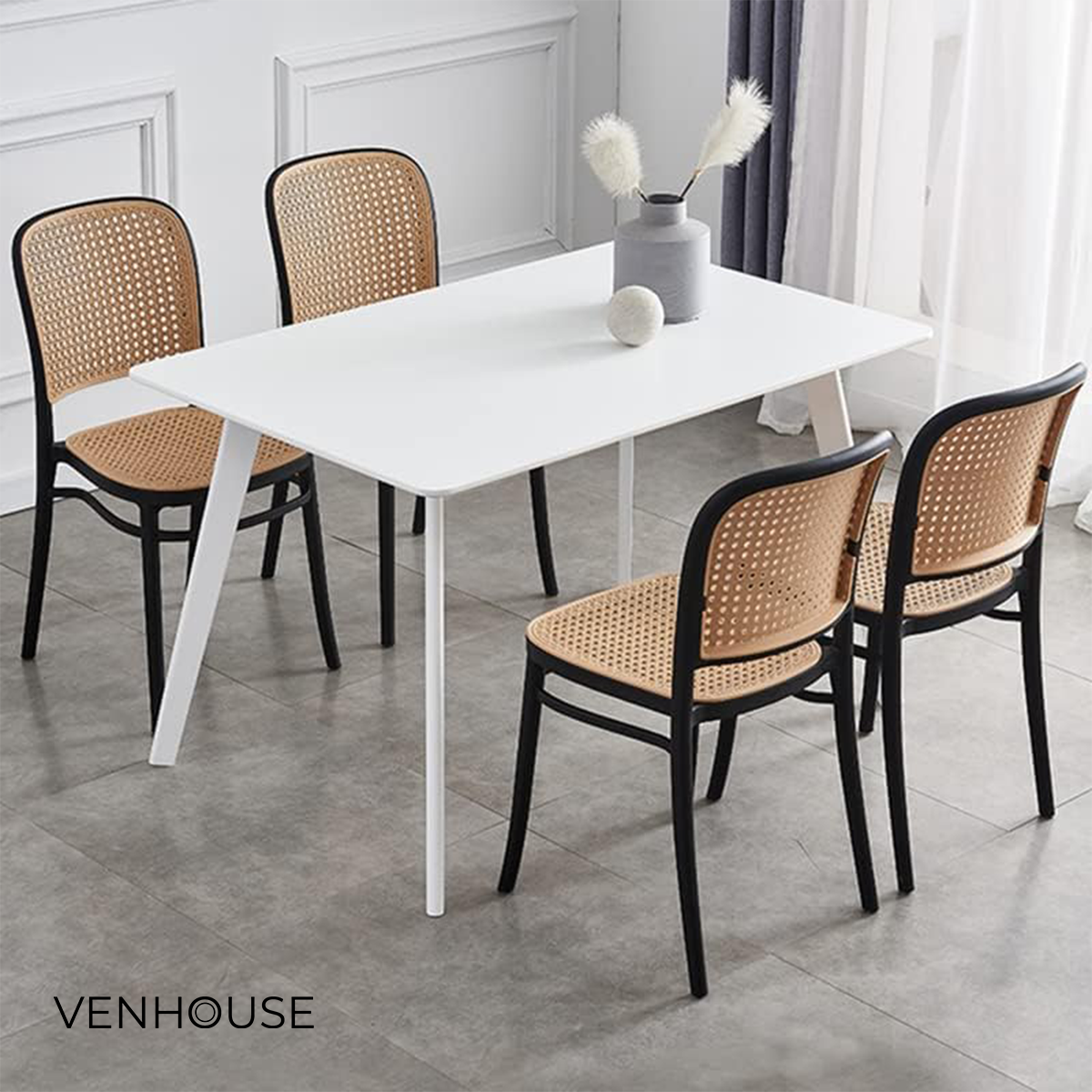 Pack 4 Silla Comedor Polipropileno Lombardía Venhoouse-6