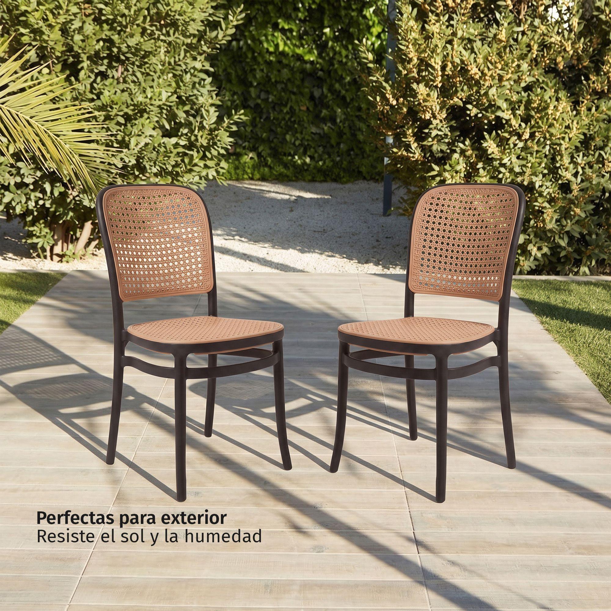 Pack 4 Sillas de Terraza y Exterior Modernas Lombardia Negra -4