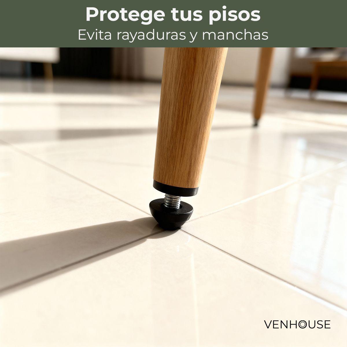 Pack 4 Sillas Comedor Moderna Acolchada Metal Sora Venhoouse Felpa Beige-6