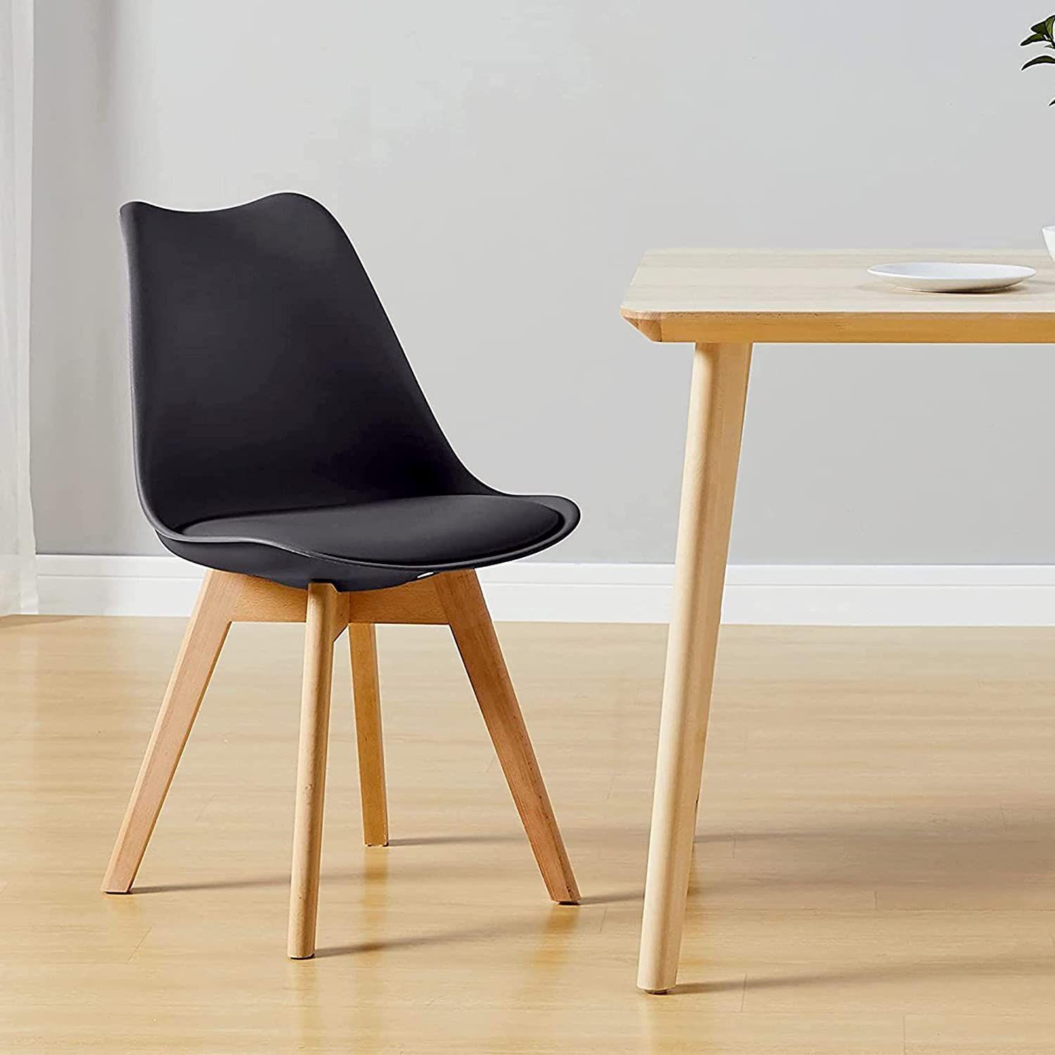Pack 4 Sillas Eames Tulip Acolchadas Negras-3