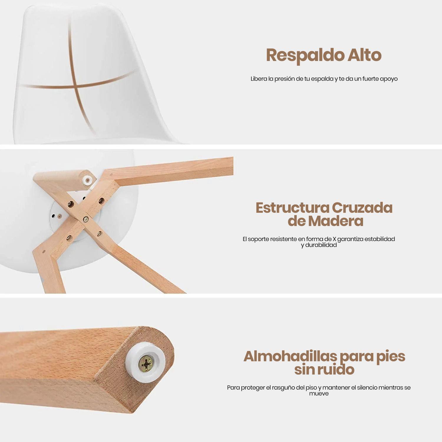 Pack 4 Sillas Eames Tulip Acolchadas Negras-6
