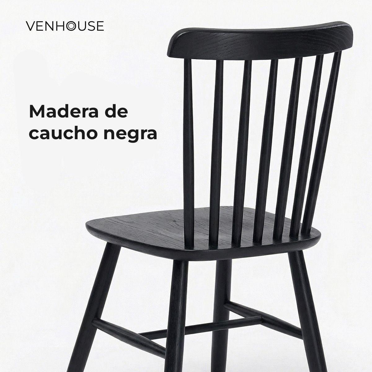 Silla De Comedor Windsor Madera Negra Venhoouse-1