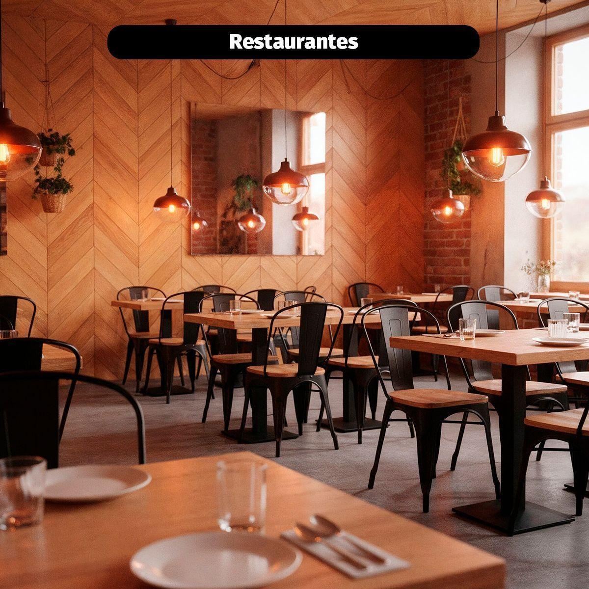 Pack 4 Sillas Tolix Negras De Madera Comedor Venhouse-7