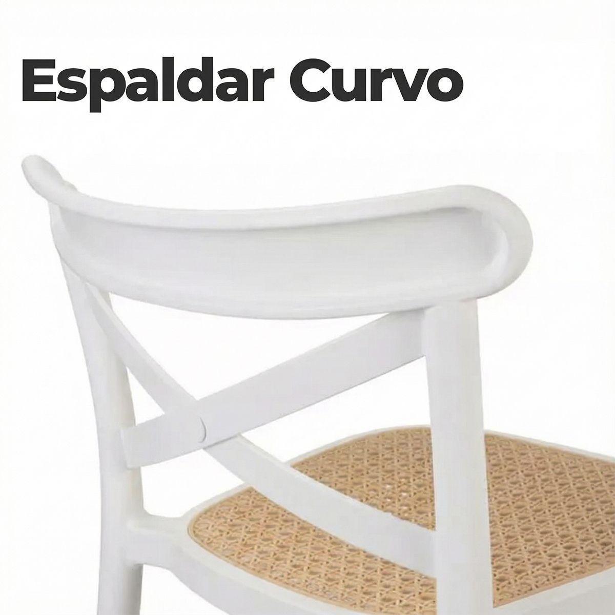 Pack 2 Taburete Piso Bar O Terraza Apilable 76cm Crossback Danubio Venhoouse Blanco-4