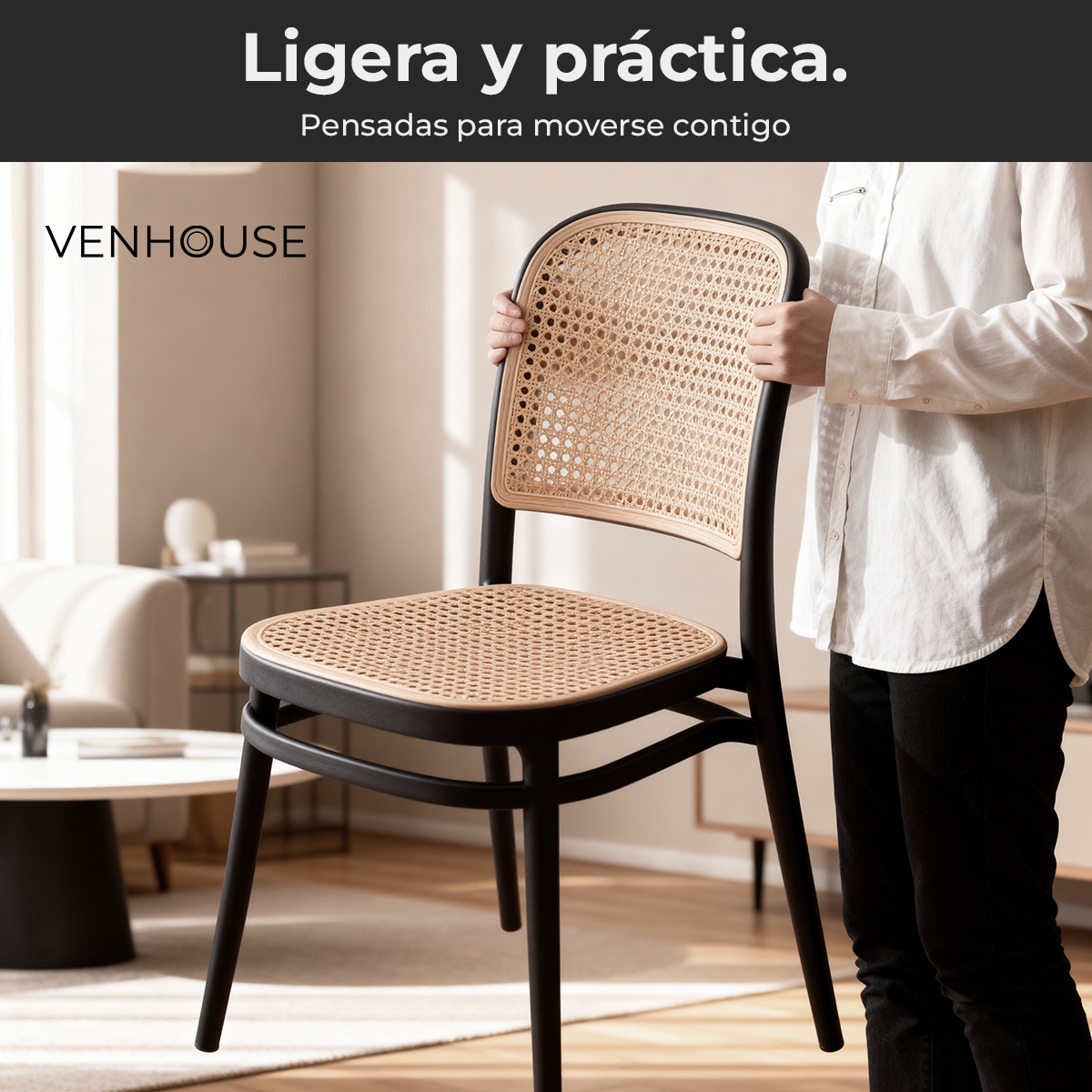 Silla Comedor Moderna Polipropileno Lombardía Venhoouse-5