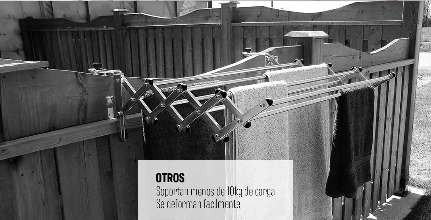 Tendedero De Ropa Plegable Retráctil De Pared Venhoouse 80cm Negro-6