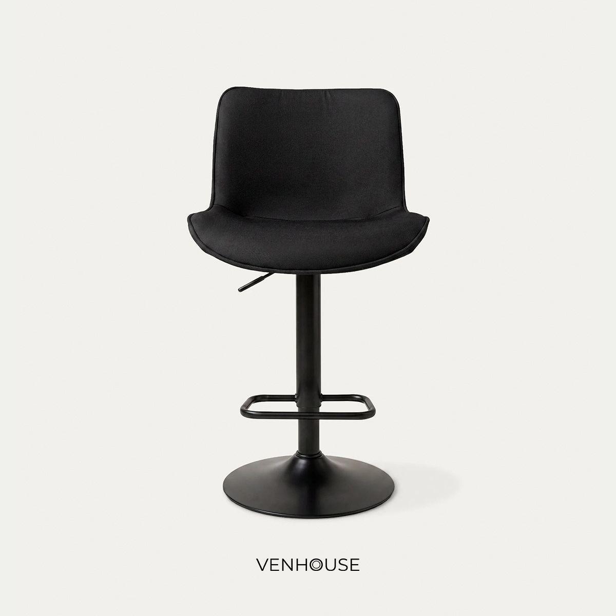 Pack 4 Sillas Piso Bar Taburete Altura Regulable Dorik Venhoouse Negros-3