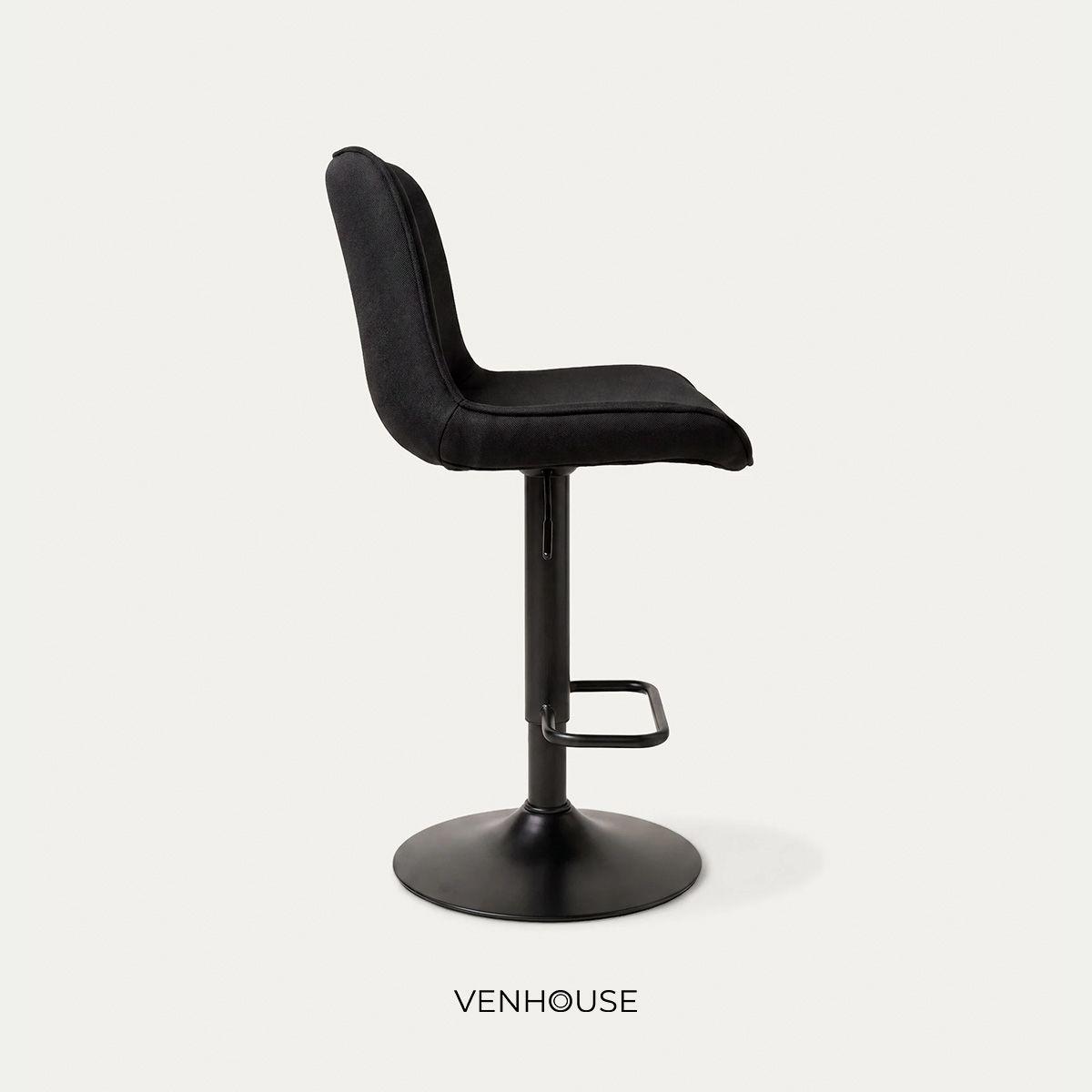Pack 2 Sillas Piso Bar Taburete Altura Regulable Dorik Venhoouse Negros-4