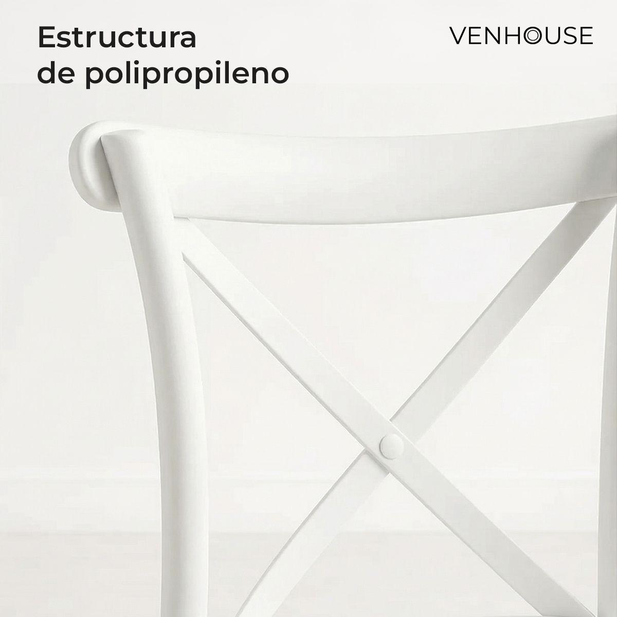 Pack 2 Sillas Crossback Para Comedor Apilables Polipropileno Blancas-1