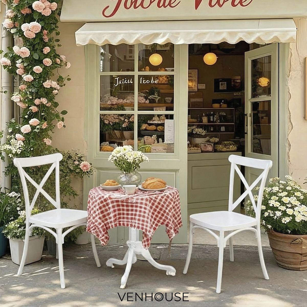 Pack 2 Sillas Crossback Para Comedor Apilables Polipropileno Blancas-7