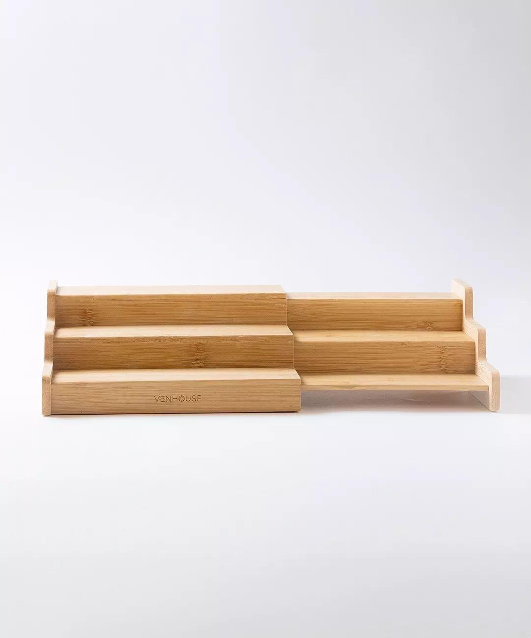 15 Especieros Redondos De Vidrio Rack Extensible Bambú Etiqueta Beige-6