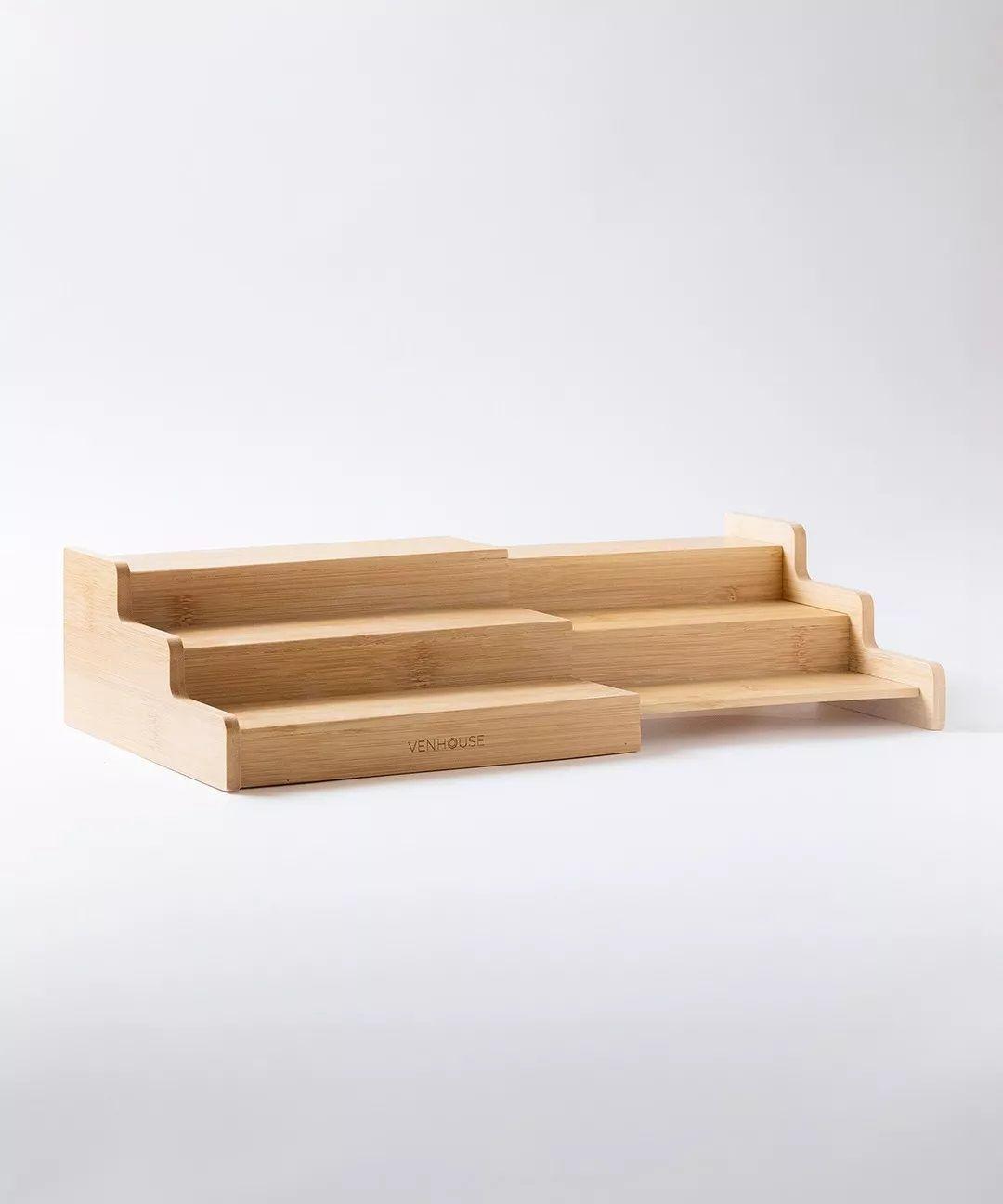 15 Especieros Redondos De Vidrio Rack Extensible Bambú Etiqueta Beige-7