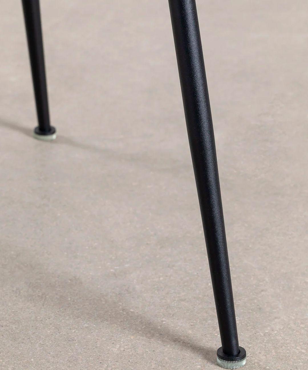 Pack 4 Sillas De Comedor Sora Tapiz Boucle Blancas Patas Negras-4