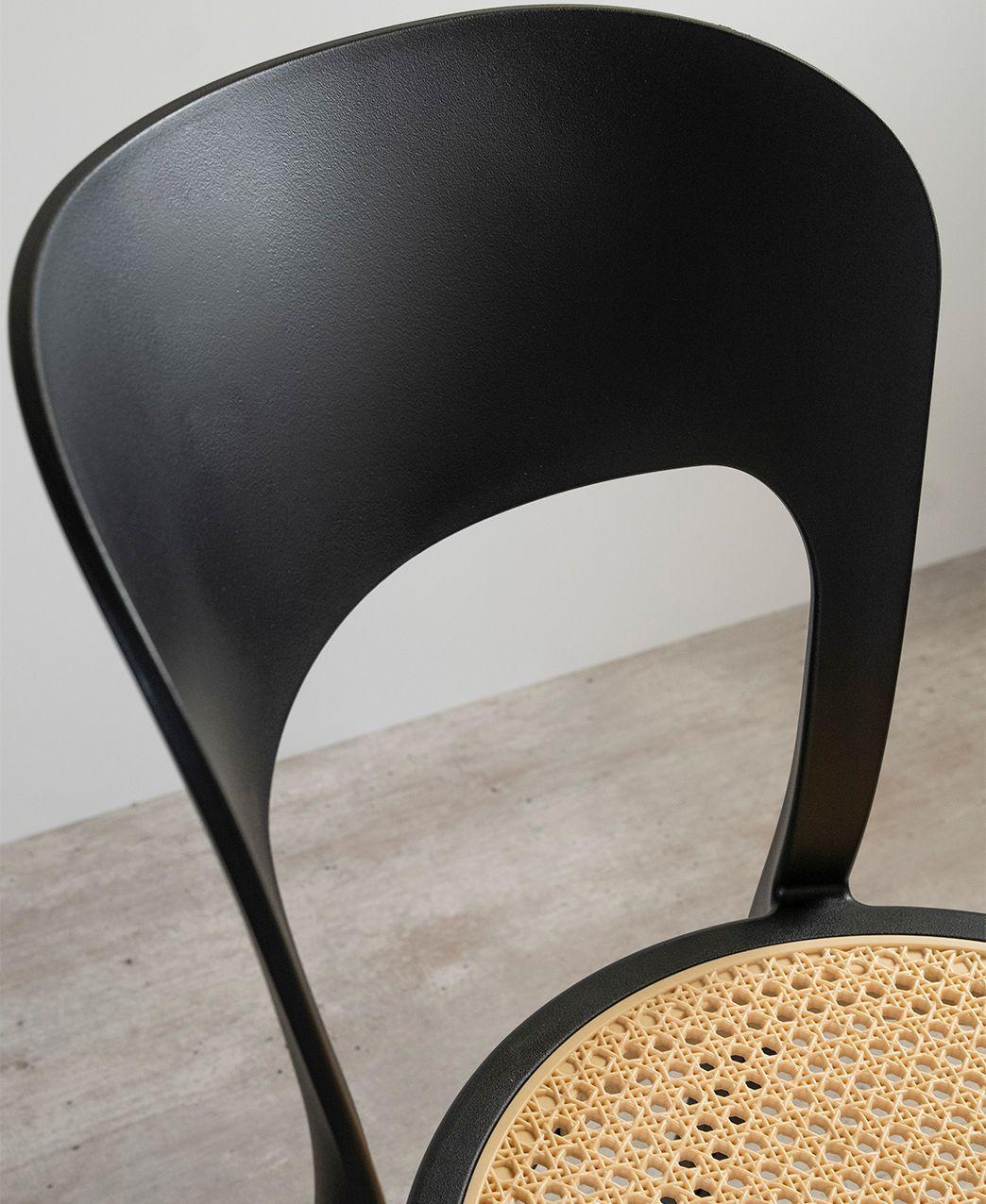 Pack 4 Silla Aira Para Comedor Terraza Apilables Negras-2