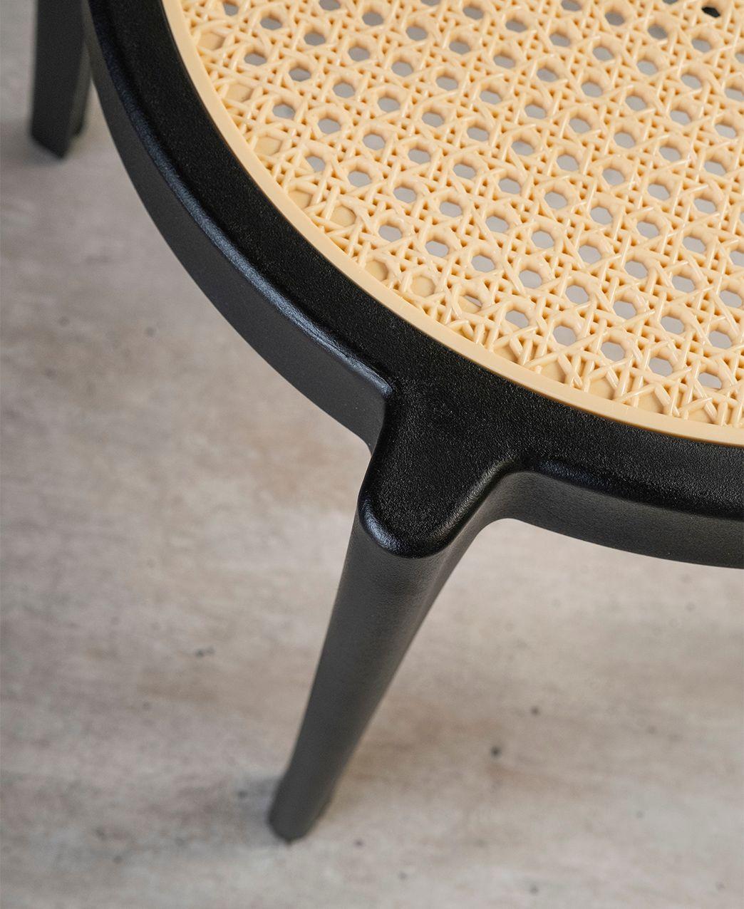 Pack 4 Silla Aira Para Comedor Terraza Apilables Negras-3
