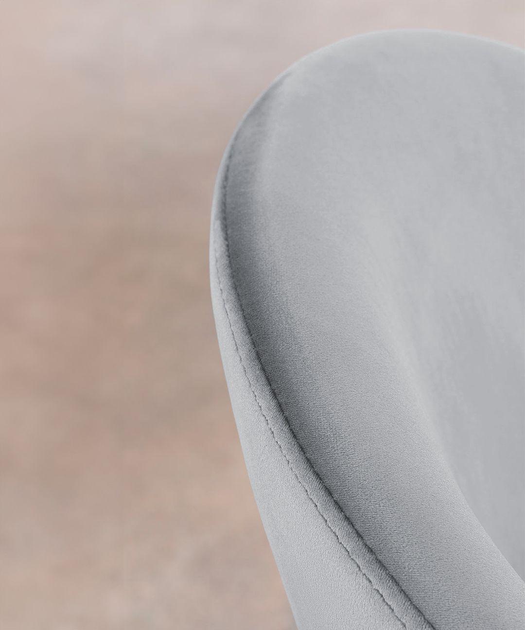 Silla De Comedor Sora Tapiz Velvet Gris patas negras-6