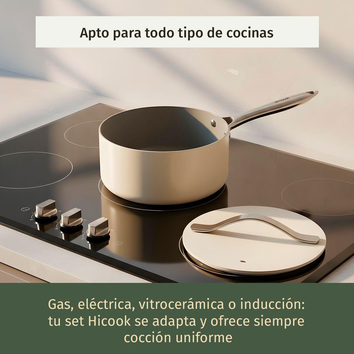 Bateria de Cocina Ceramica Antiadherente HiCook 9 Piezas-5