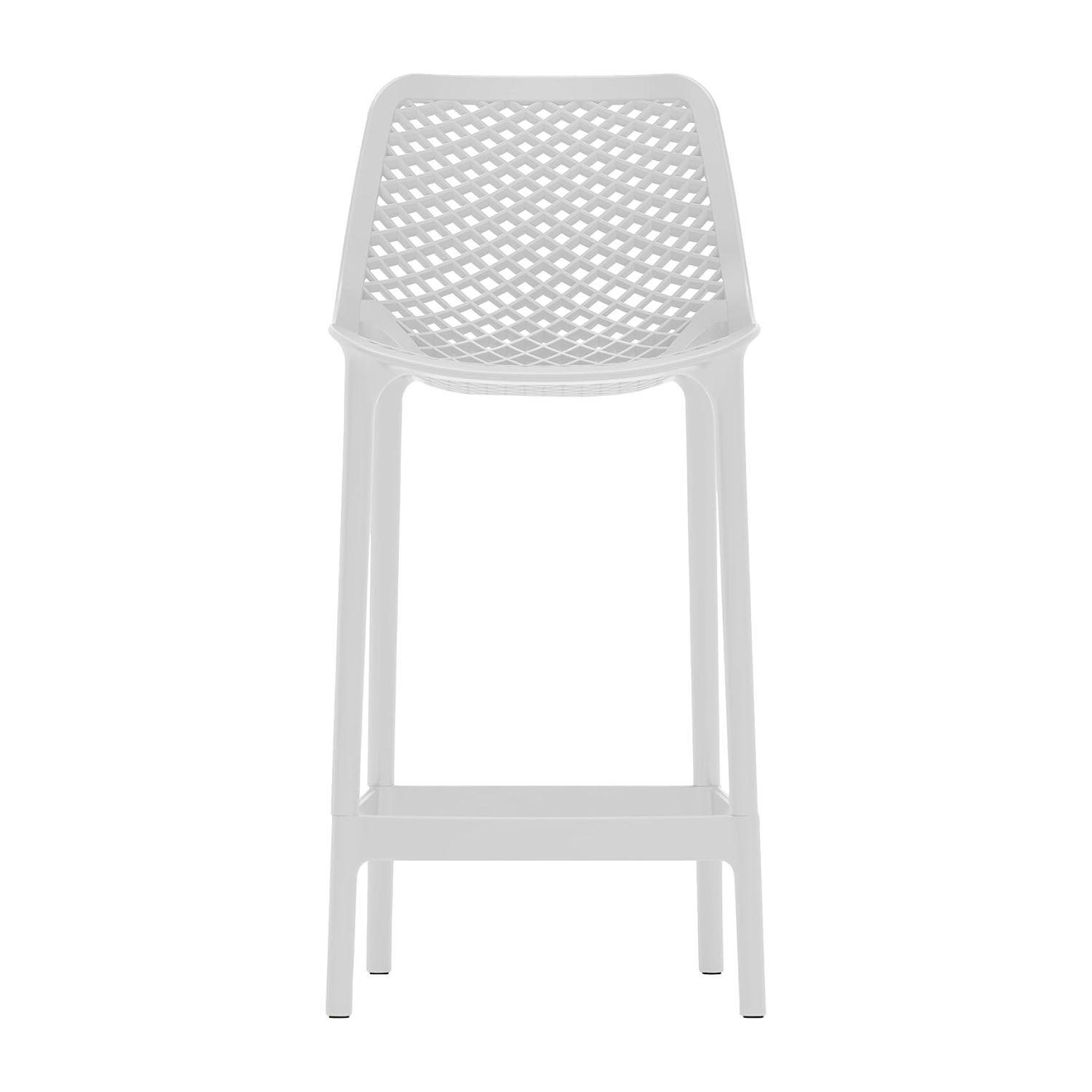 Pack 4 Taburetes Piso De Bar Terraza Exterior Air Berlin Blancos-2