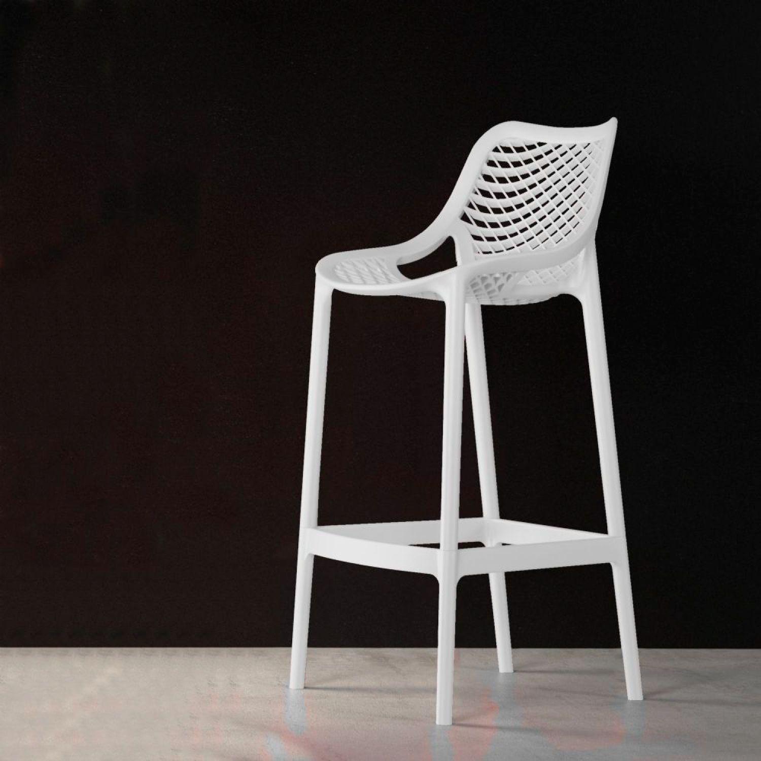 Pack 4 Taburetes Piso De Bar Terraza Exterior Air Berlin Blancos-3