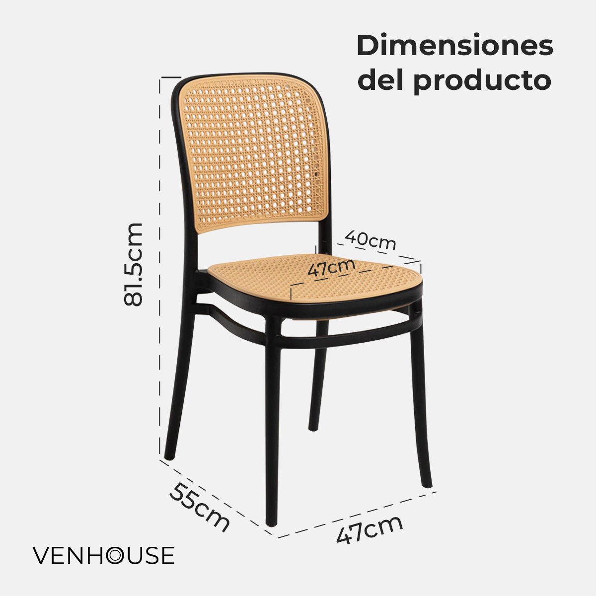 Pack 2 Silla Comedor Polipropileno Lombardía Venhoouse-3