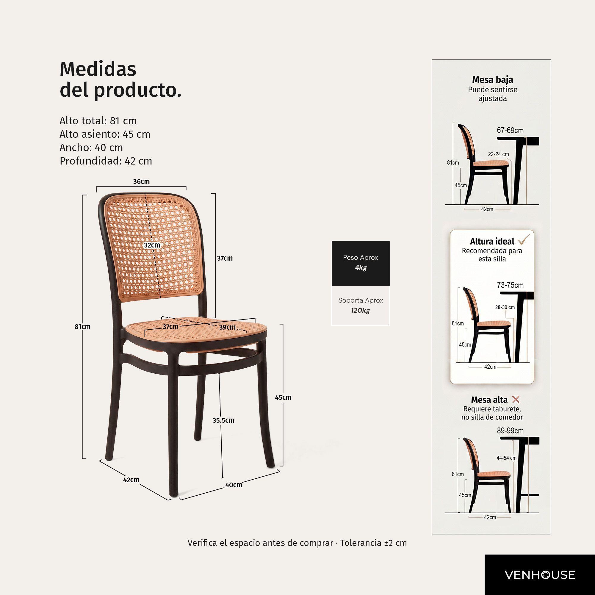 Pack 2 Sillas de Terraza y Exterior Modernas Lombardia Negra -3