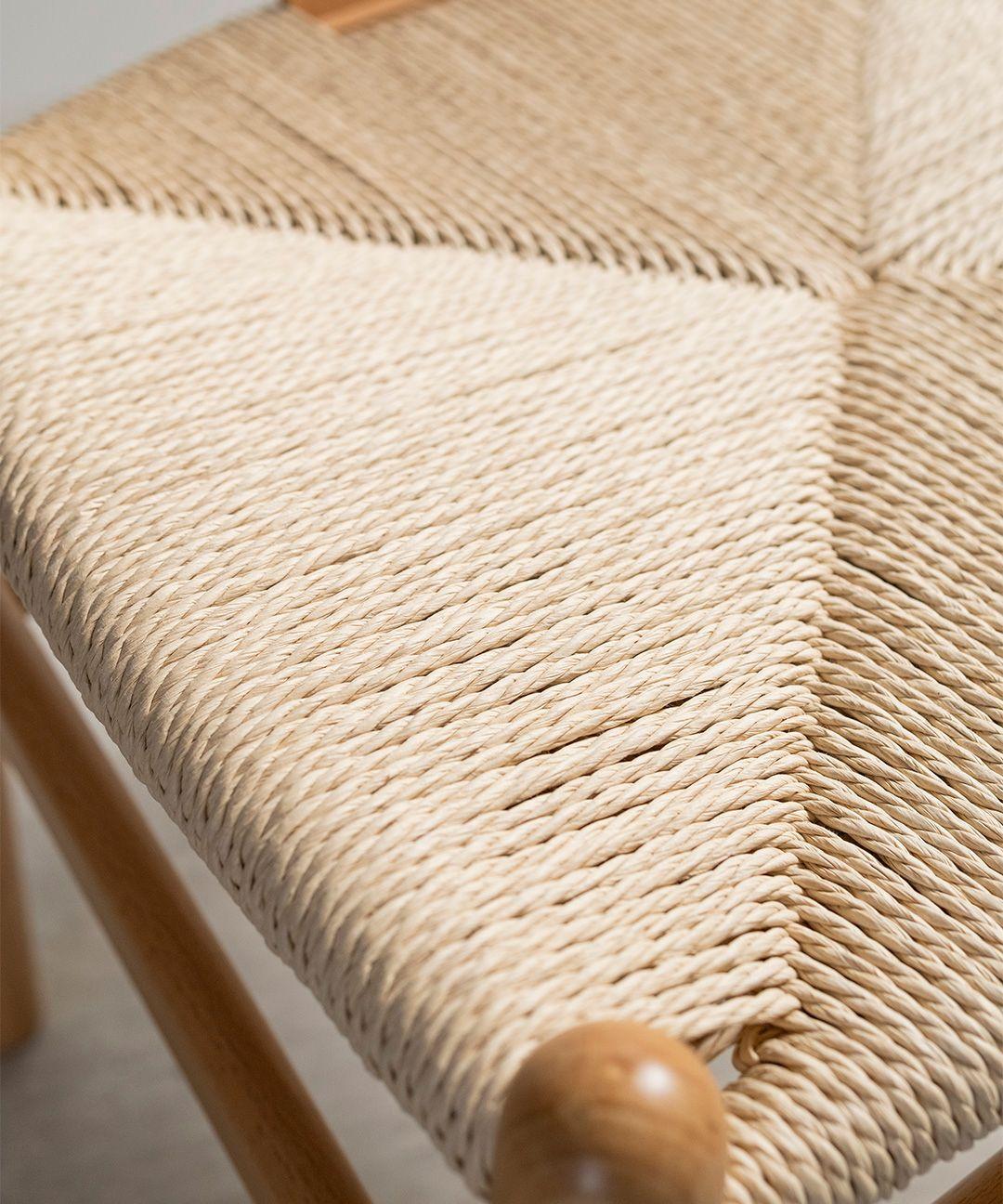 Silla Wishbone Para Comedor Madera De Haya Asiento De Cuerda-5