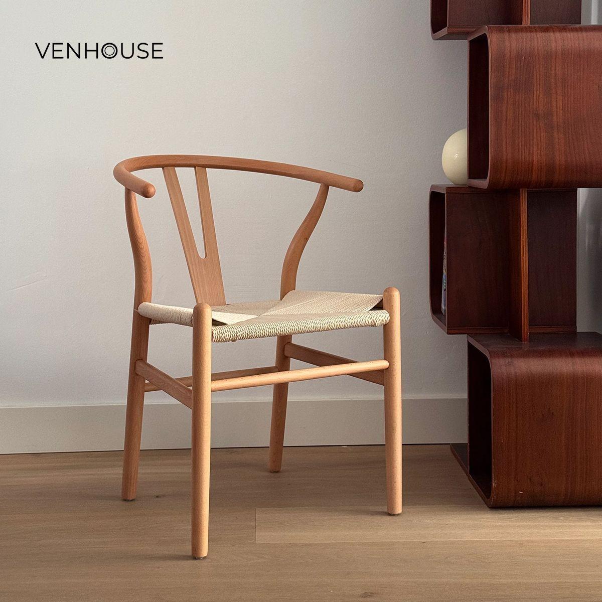 Silla Wishbone Para Comedor Madera De Haya Asiento De Cuerda-5