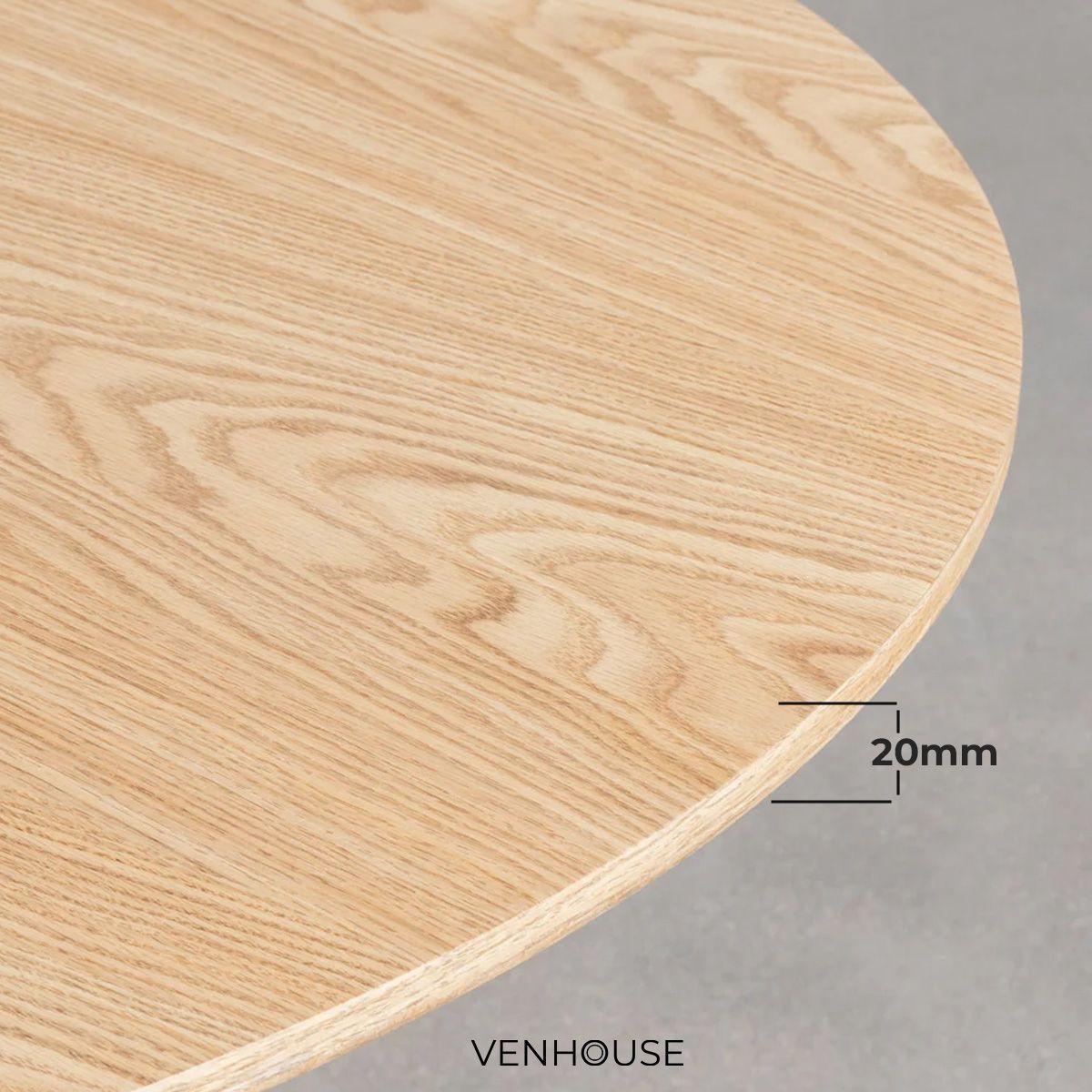 Mesa De Comedor Redonda Nordika Venhoouse Natural 100cm-5