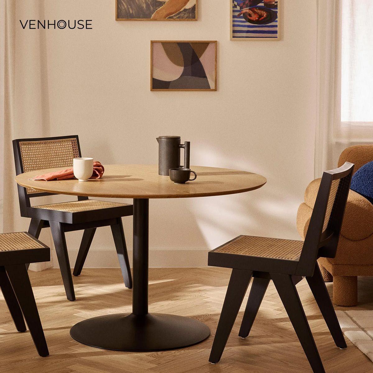 Mesa De Comedor Redonda Nordika Venhoouse Natural 100cm-7