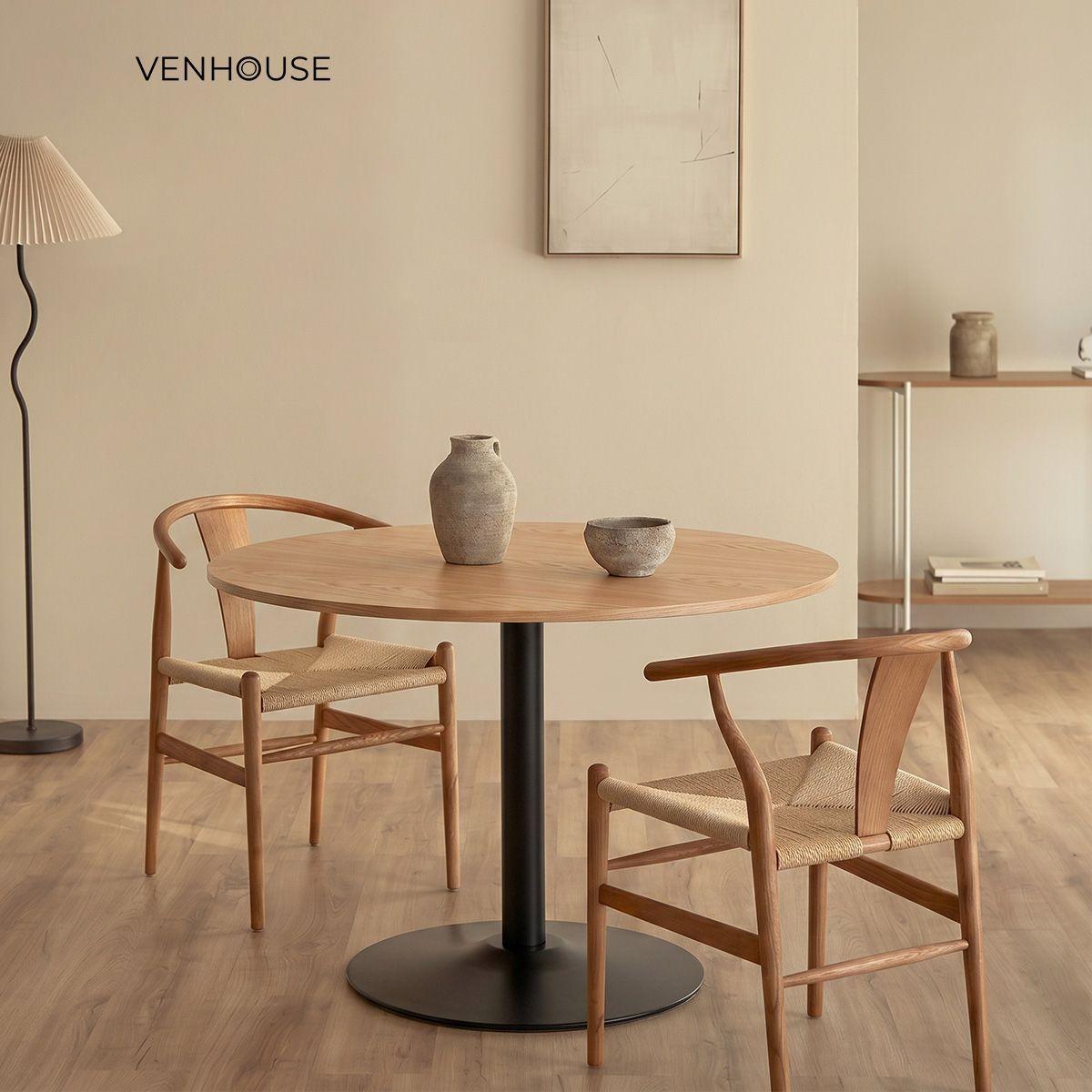 Mesa De Comedor Redonda Nordika Venhoouse Natural 100cm-6