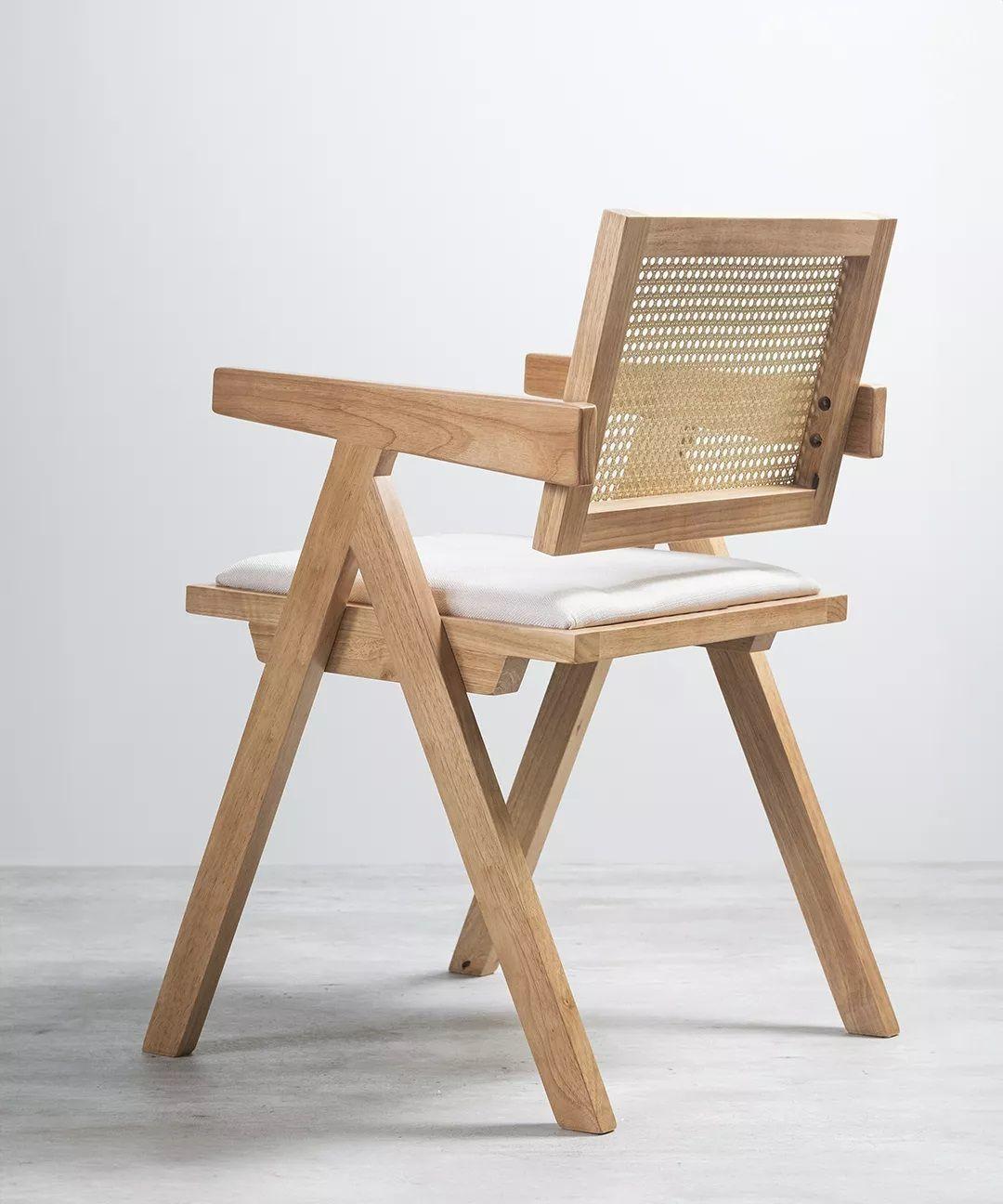 Pack 2 Silla Comedor Chandigarh  Madera Cojín Lino Venhoouse-2