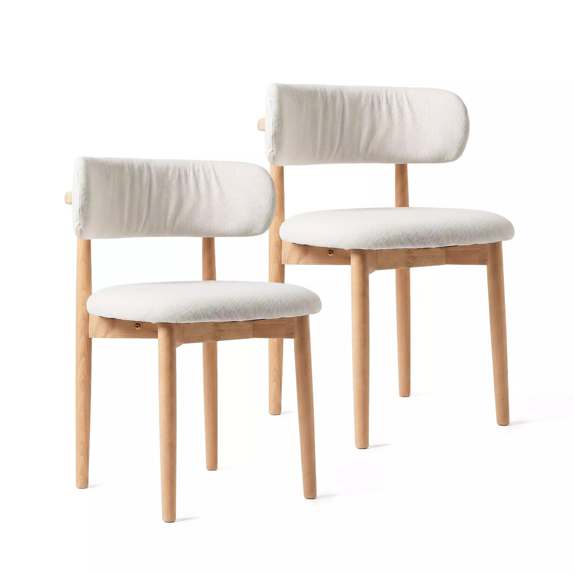 Pack 2 Sillas Para Comedor Madera Tapizada Moderna Respaldo Siena Beige -0