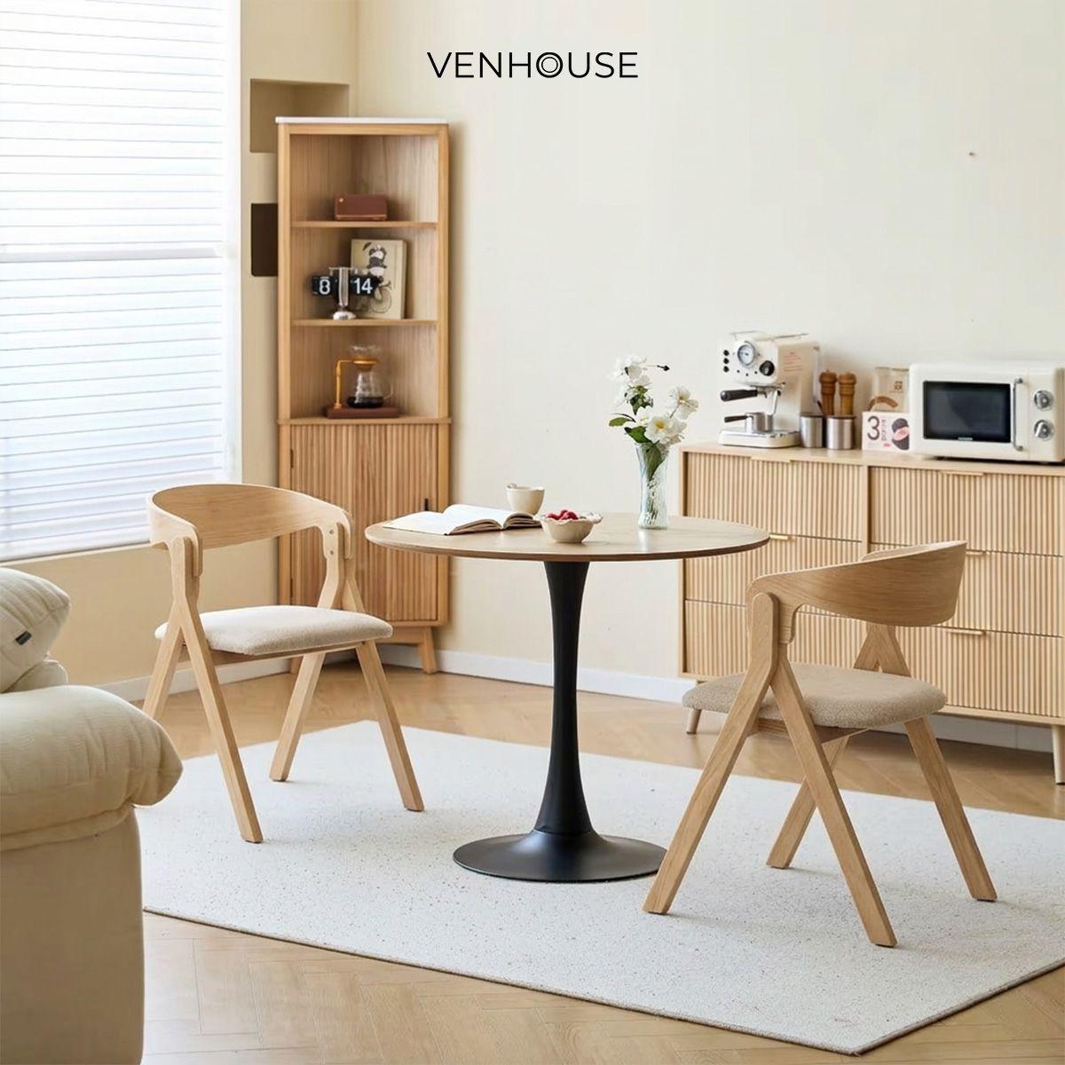 Pack 4 Sillas Comedor Madera Tapiz Chenilla Margot Venhoouse Natural-7
