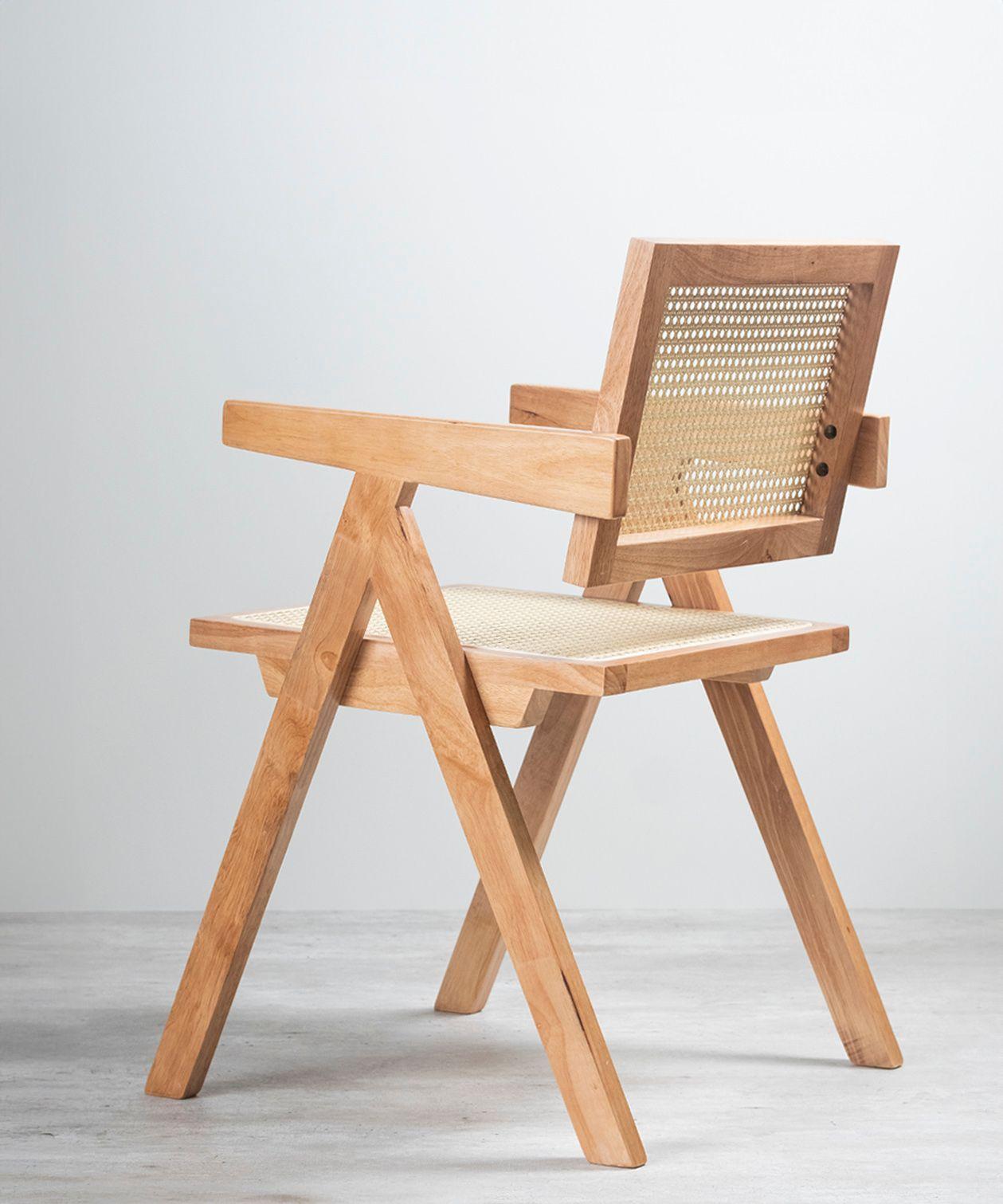 Silla O Sitial Chandigarh Ratán Madera Para Comedor-2