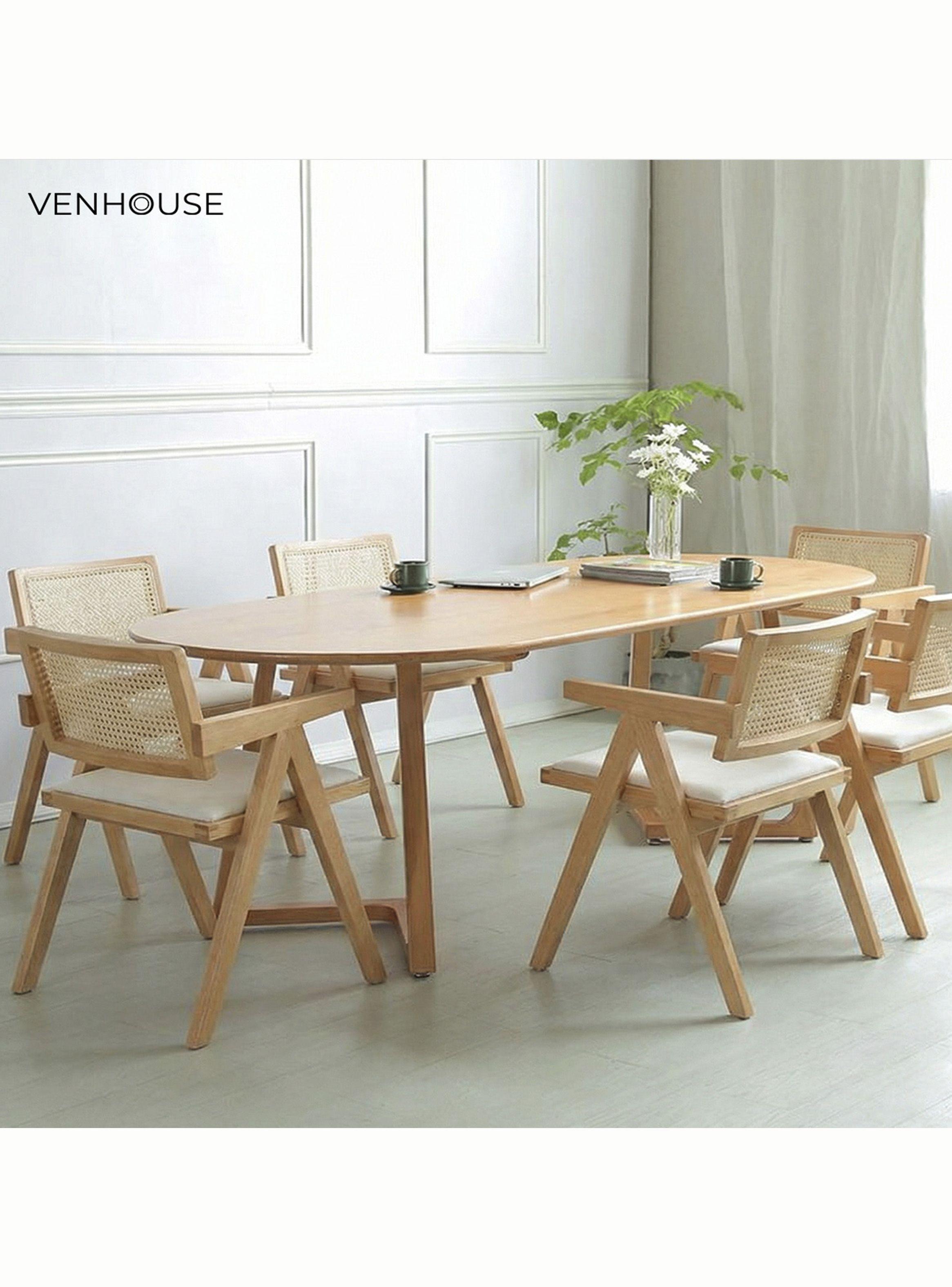 Pack 4 Silla Comedor Chandigarh Madera Natural Cojín Lino Venhoouse-7