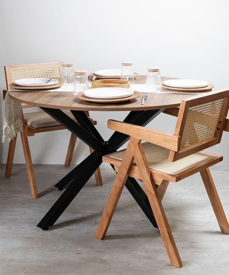 Mesa Comedor Argo Redonda 120cm Oscura-4