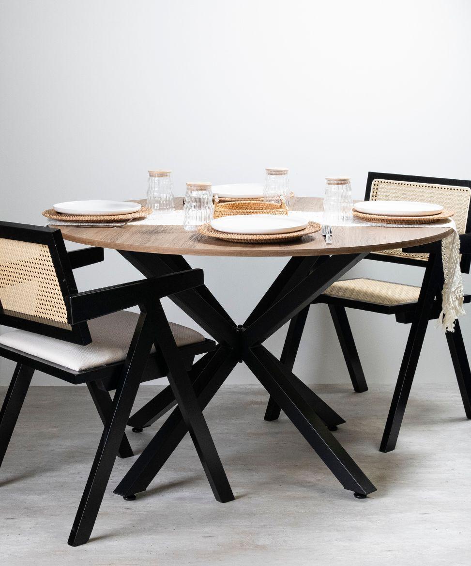 Mesa Comedor Argo Redonda 120cm Oscura-5