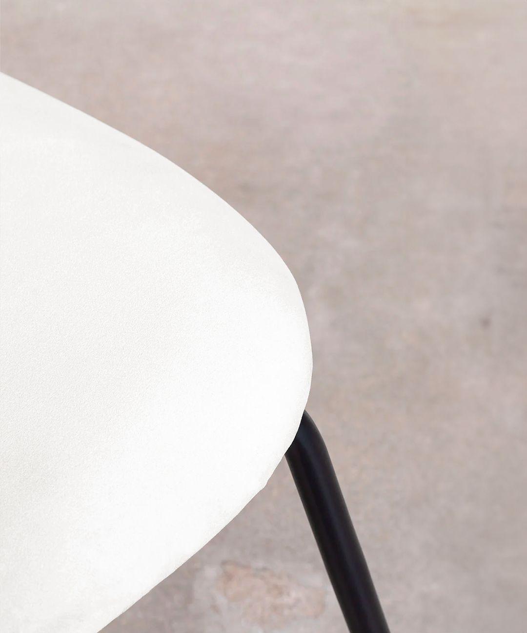 Pack 4 Sillas De Comedor Sora Tapiz Velvet Beige Patas Negras-2