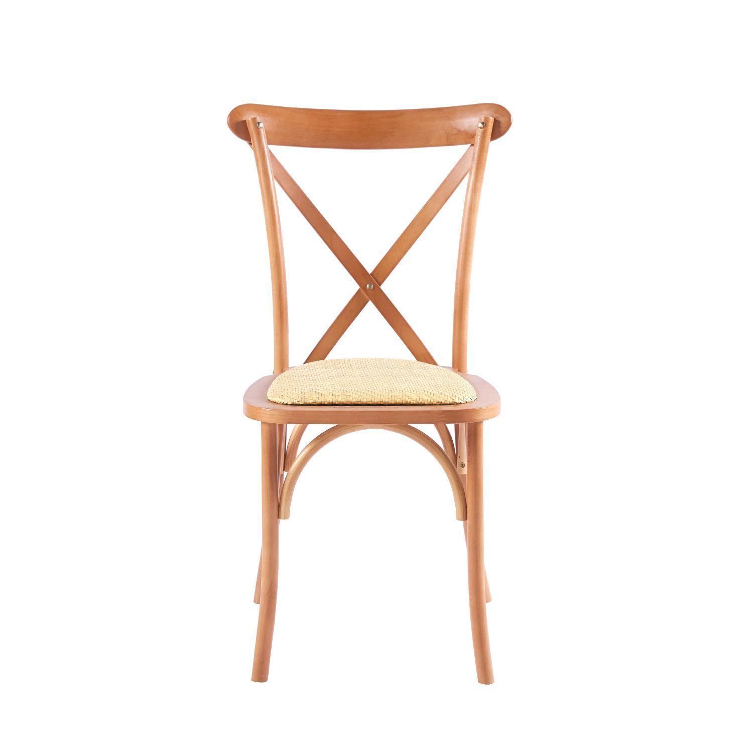 Pack 2 Sillas Crossback Madera Rattan Natural Venhoouse-2