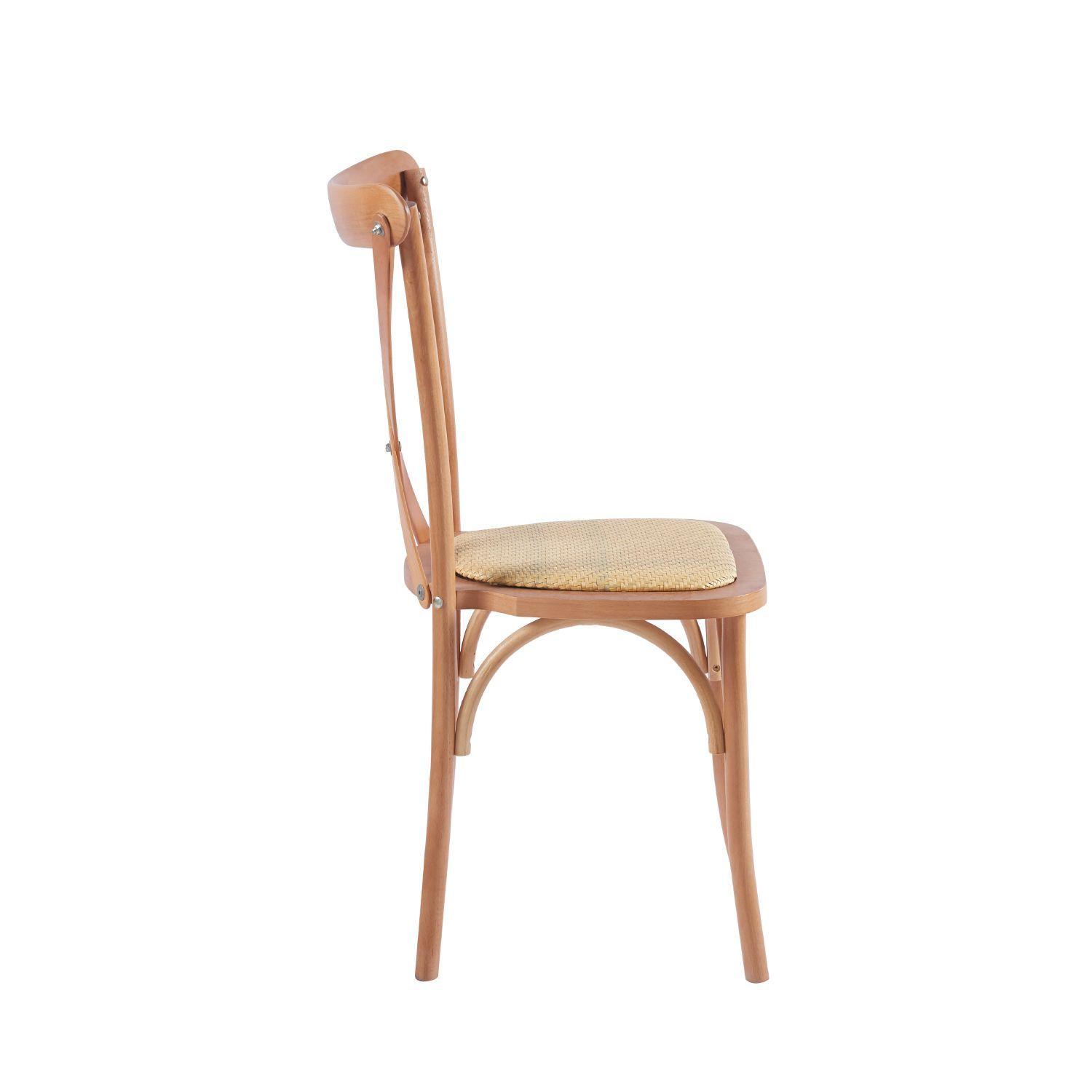 Pack 2 Sillas Crossback Madera Rattan Natural Venhoouse-4