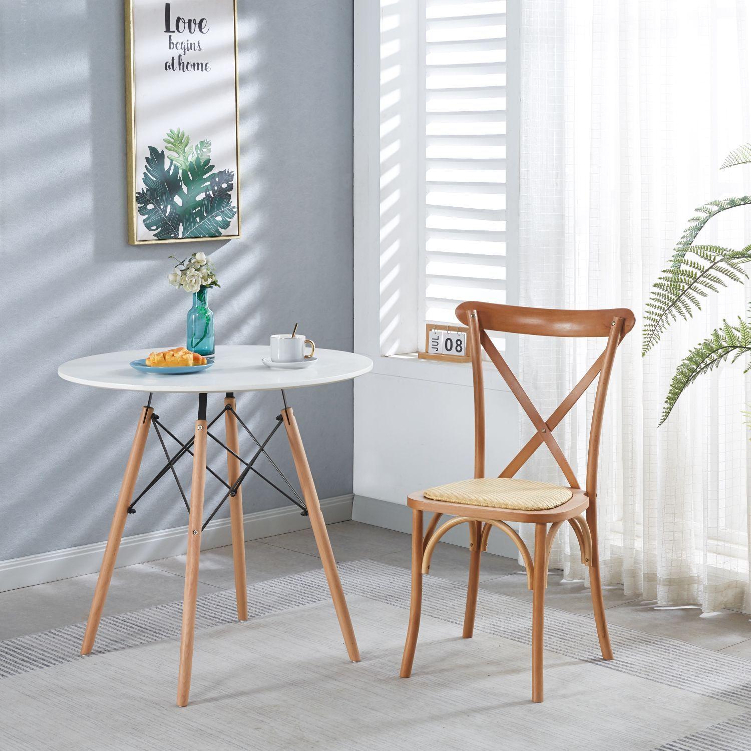 Pack 2 Sillas Crossback Madera Rattan Natural Venhoouse-5