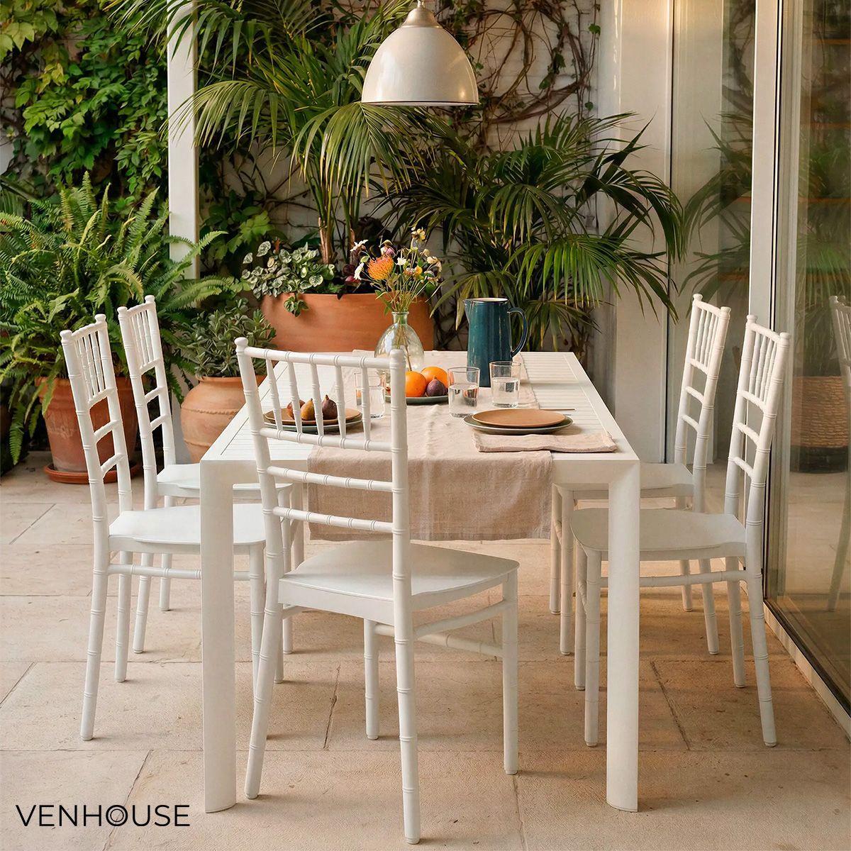 Pack 4 Sillas Comedor Eventos Apilable Polipropileno Blanca Chiavari -7