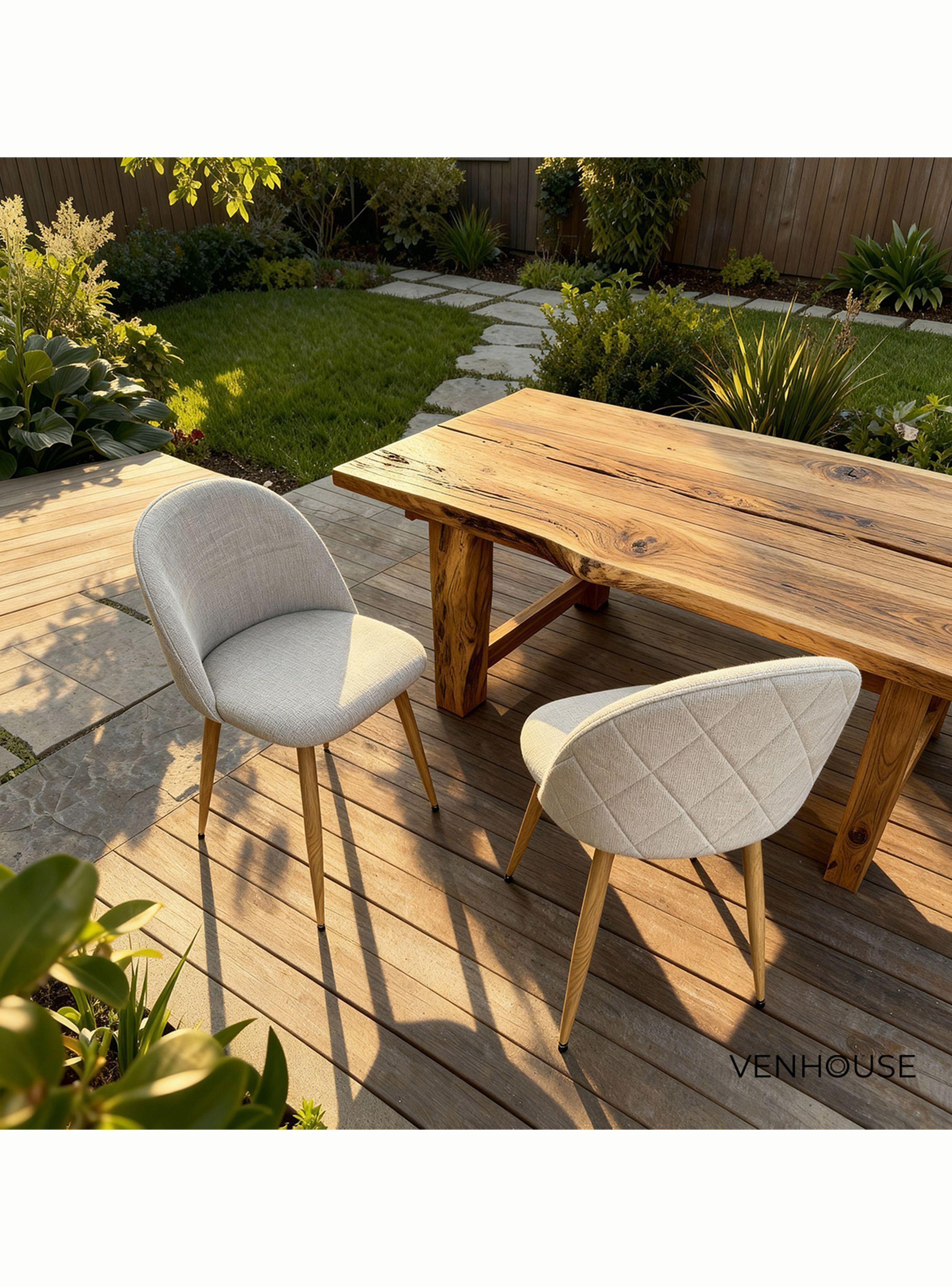 Pack 4 Sillas Comedor Moderna Acolchada Metal Sora Venhoouse Lino Gris-8