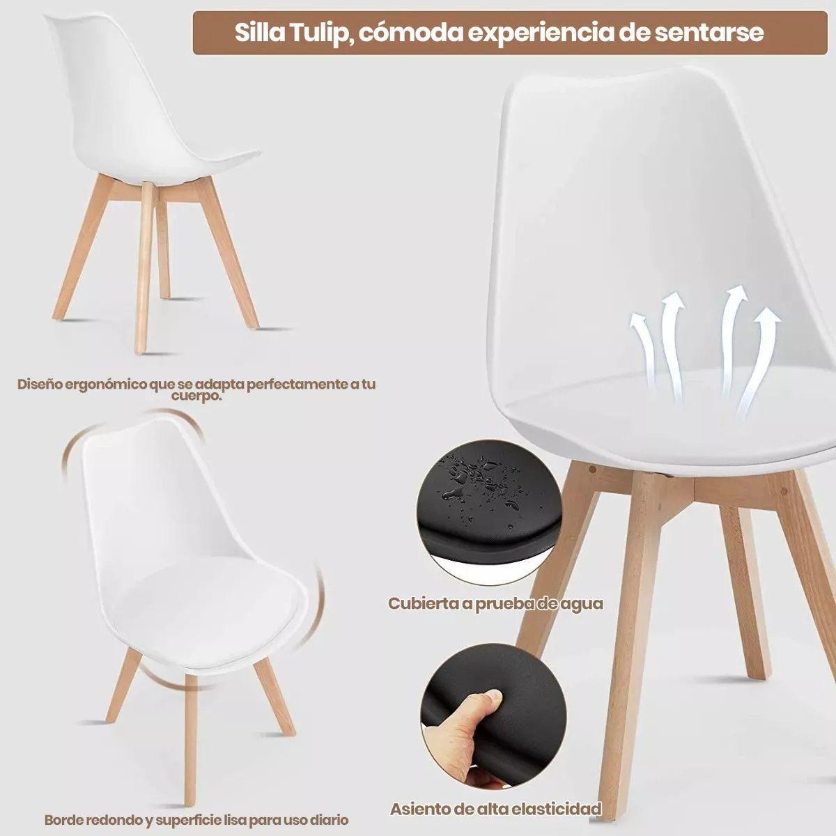 Silla Eames Acolchada Tulip Blanca-6