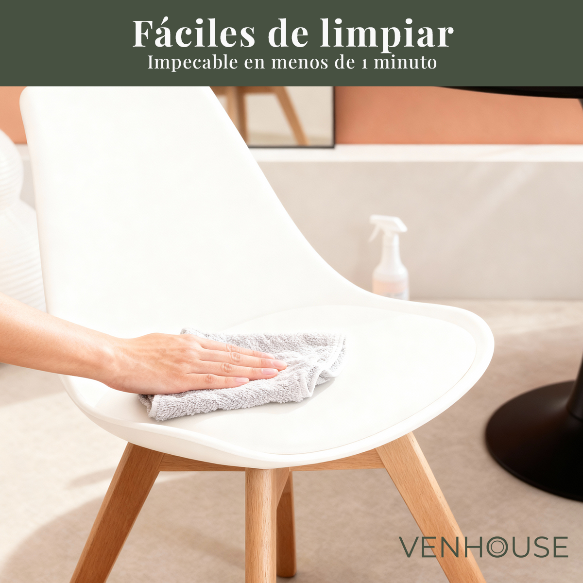 Silla Eames Acolchada Tulip Blanca-6