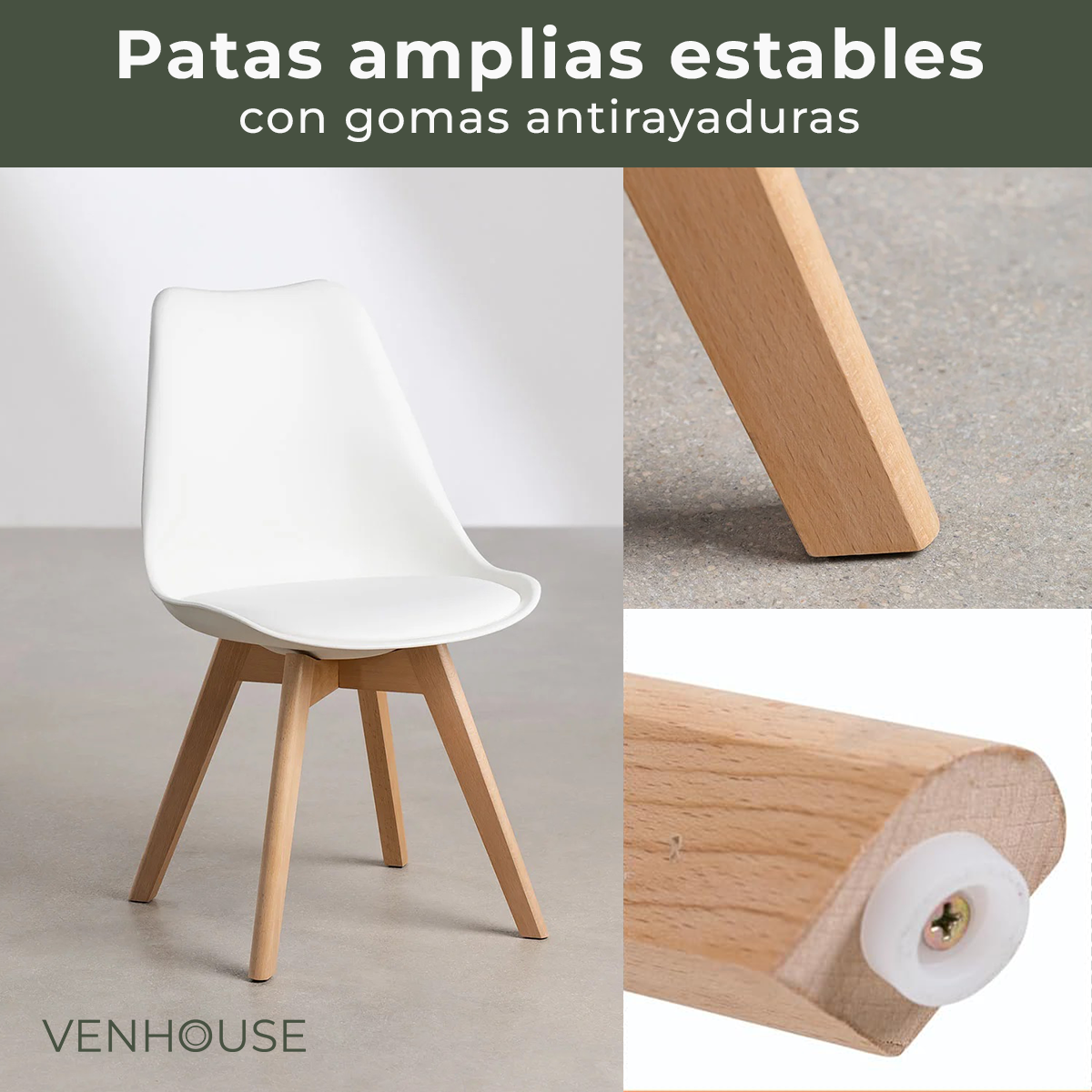 Silla Eames Acolchada Tulip Blanca-3