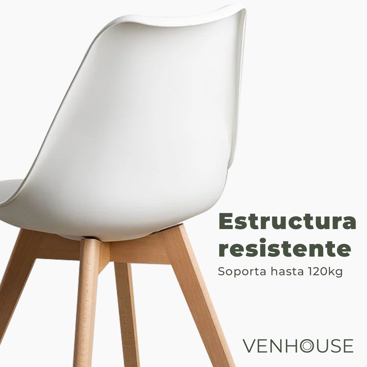 Pack 4 Sillas Eames Tulip Acolchadas Blancas-5