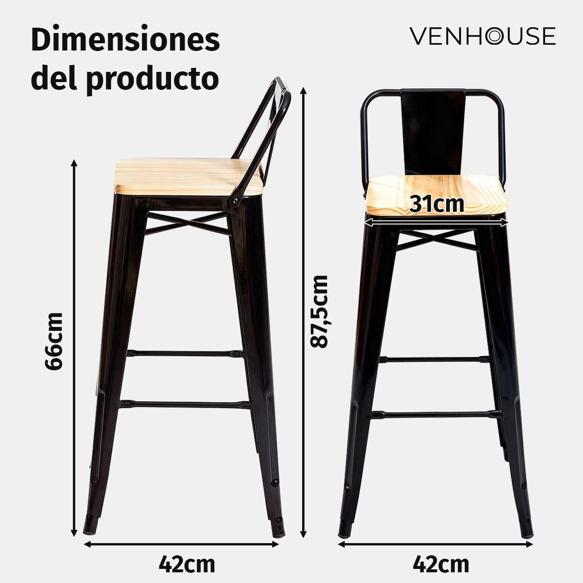 Set Mesa Lorven Madera Clara Altura Ajustable Diámetro 60cm con 2 Taburetes Tolix Madera Clara-4