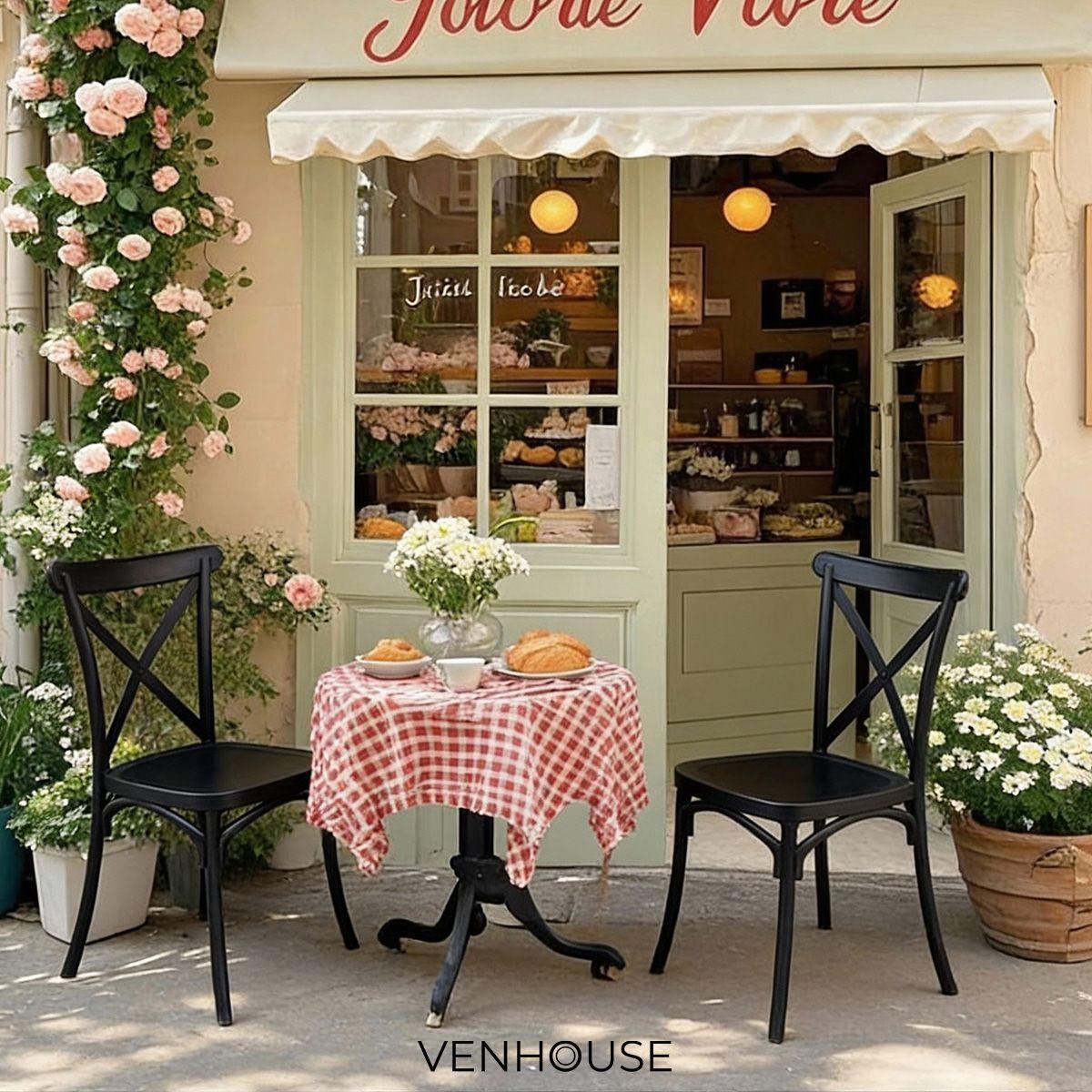 Pack 2 Sillas Crossback Para Comedor Apilables Polipropileno Negras-7